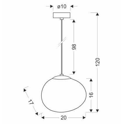 BRILAGI - Takpendel med kabel PEBBLES 1xE27/40W/230V Ø 20 cm svart