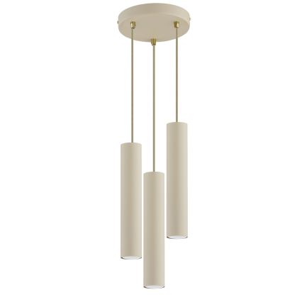 Brilagi - Takpendel med kabelupphängning TUBE 3xGU10/15W/230V beige/guld