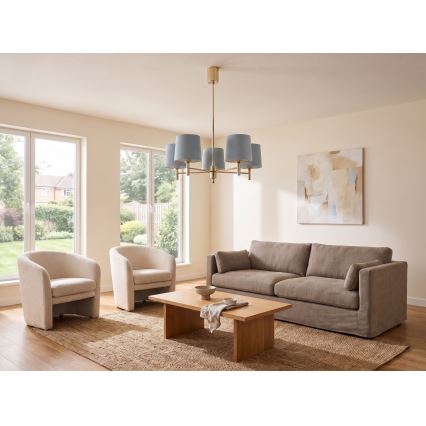 BRILAGI - Takpendel med stång MONTE 5xE27/60W/230V blå/guld