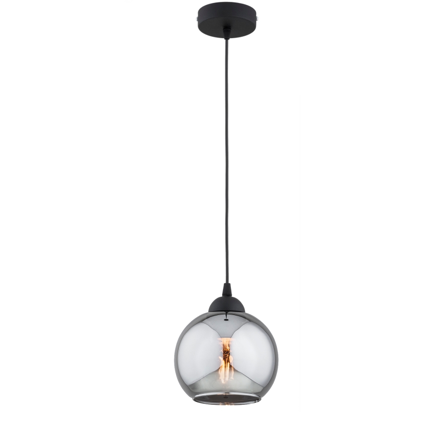 Brilagi - Takpendel med vajer 1xE27/60W/230V svart/rökgrå