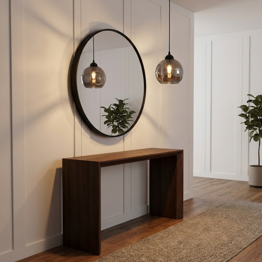Brilagi - Takpendel med vajer 1xE27/60W/230V svart/rökgrå