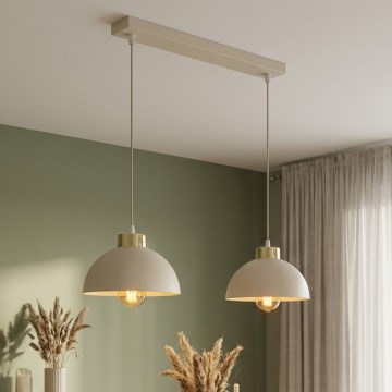 Brilagi - Takpendel med vajer 2xE27/60W/230V beige/guld