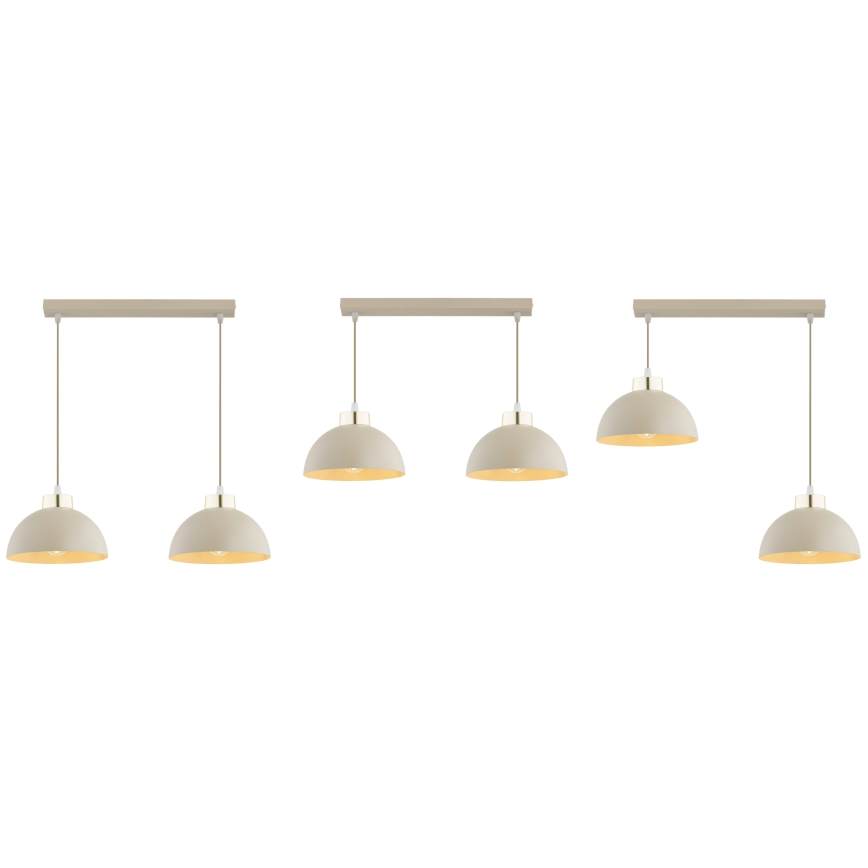 Brilagi - Takpendel med vajer 2xE27/60W/230V beige/guld
