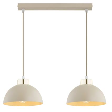 Brilagi - Takpendel med vajer MOON 2xE27/60W/230V beige/guld