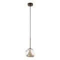 Brilagi - Takpendel med vajer VULCANO 1xG9/8W/230V brun/rökbeige