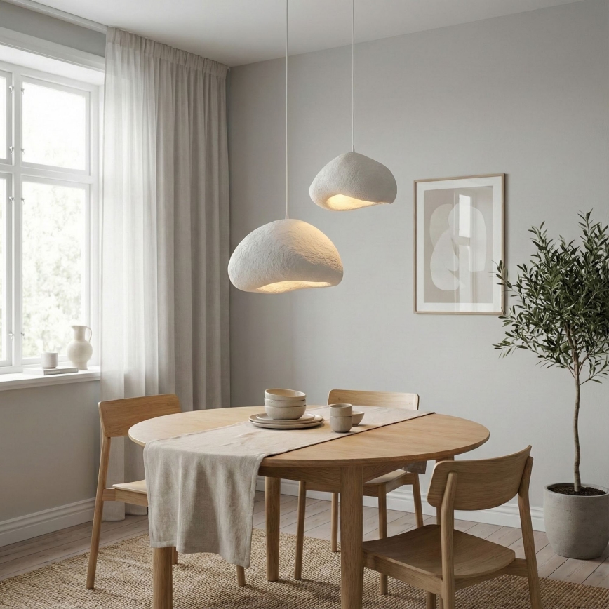 Brilagi - Takpendel med vajer WABI SABI 2xE27/40W/230V Ø 70 cm vit