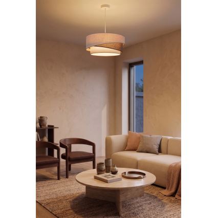 Brilagi - Takpendel på kabel ARROW 1xE27/60W/230V Ø 45 cm beige/brun/vit