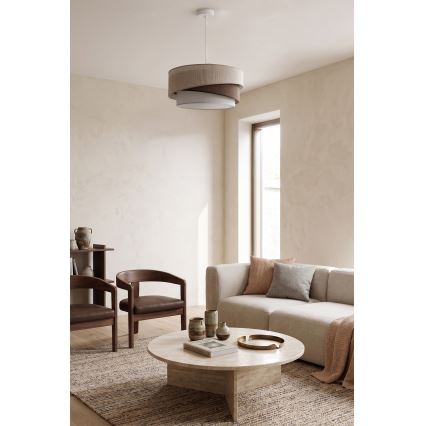 Brilagi - Takpendel på kabel ARROW 1xE27/60W/230V Ø 45 cm beige/brun/vit