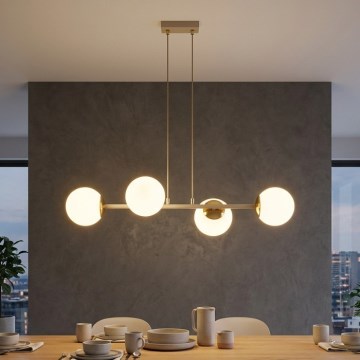 Brilagi - Takpendel på kabel MILO ECRU 4xE27/60W/230V beige/guld