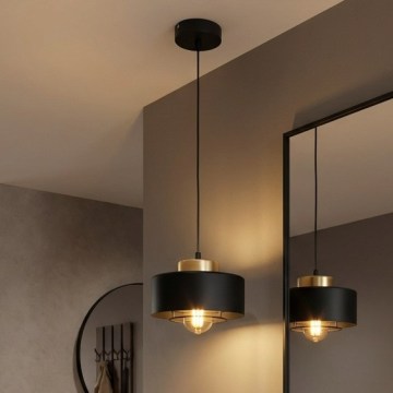 Brilagi - Takpendel på kabel SPRING 1x E27/60 W/230 V Ø 20 cm svart/guld