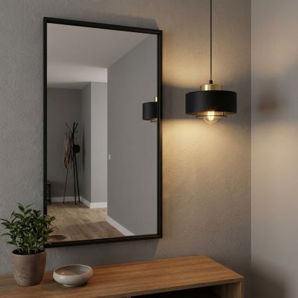 Brilagi - Takpendel på kabel SPRING 1x E27/60 W/230 V Ø 20 cm svart/guld