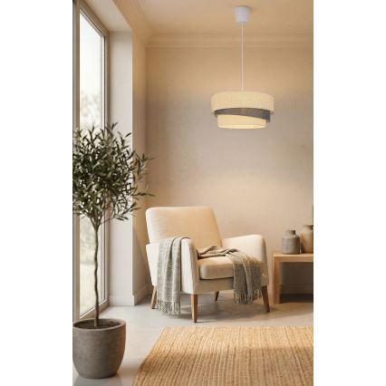 Brilagi - Takpendel på kabel TRIO 1xE27/60W/230V Ø 40 cm krämvit/grå