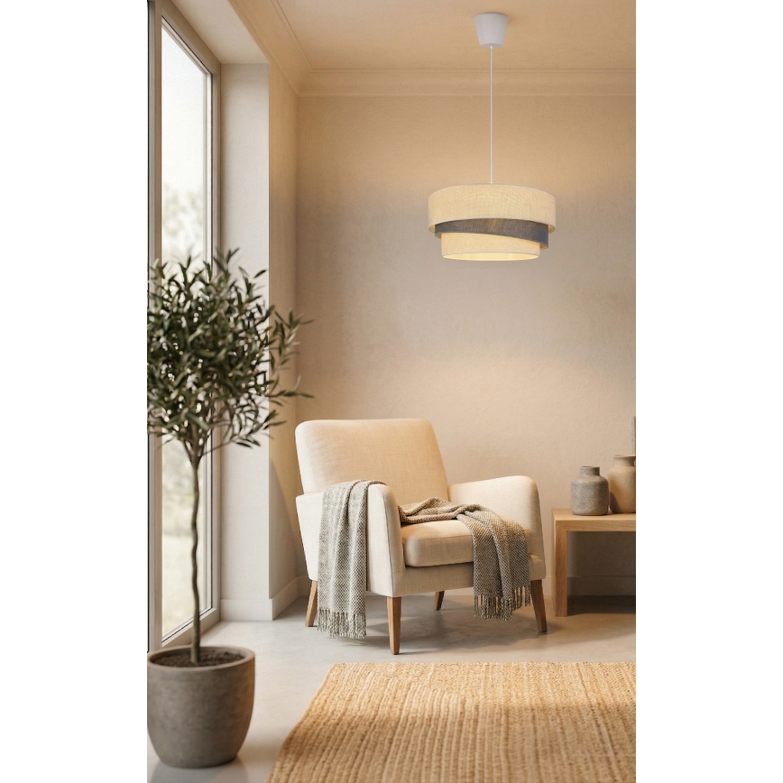 Brilagi - Takpendel på kabel TRIO 1xE27/60W/230V Ø 40 cm krämvit/grå