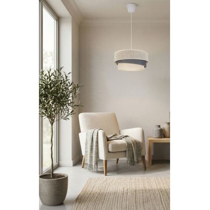 Brilagi - Takpendel på kabel TRIO 1xE27/60W/230V Ø 40 cm krämvit/grå