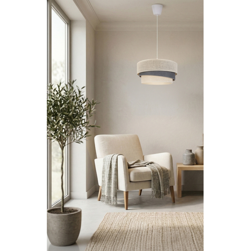 Brilagi - Takpendel på kabel TRIO 1xE27/60W/230V Ø 40 cm krämvit/grå