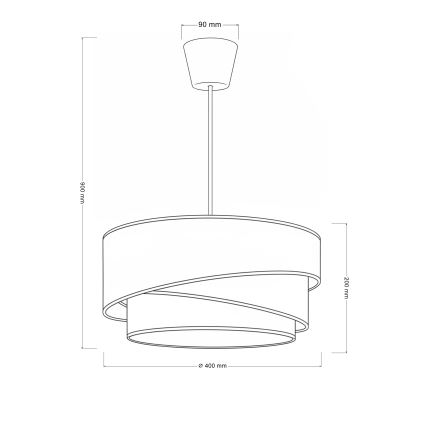 Brilagi - Takpendel på kabel TRIO 1xE27/60W/230V Ø 40 cm krämvit/grå