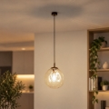 BRILAGI - Takpendel på kabel VULCANO 1xE27/15W/230V Ø 25 cm brons/rökbeige