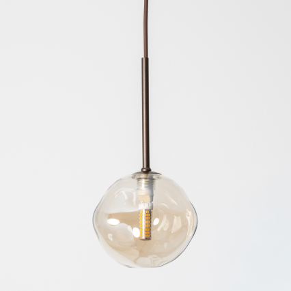 BRILAGI - Takpendel på kabel VULCANO 1xG9/8W/230V diam. 15 cm brons/rökbeige