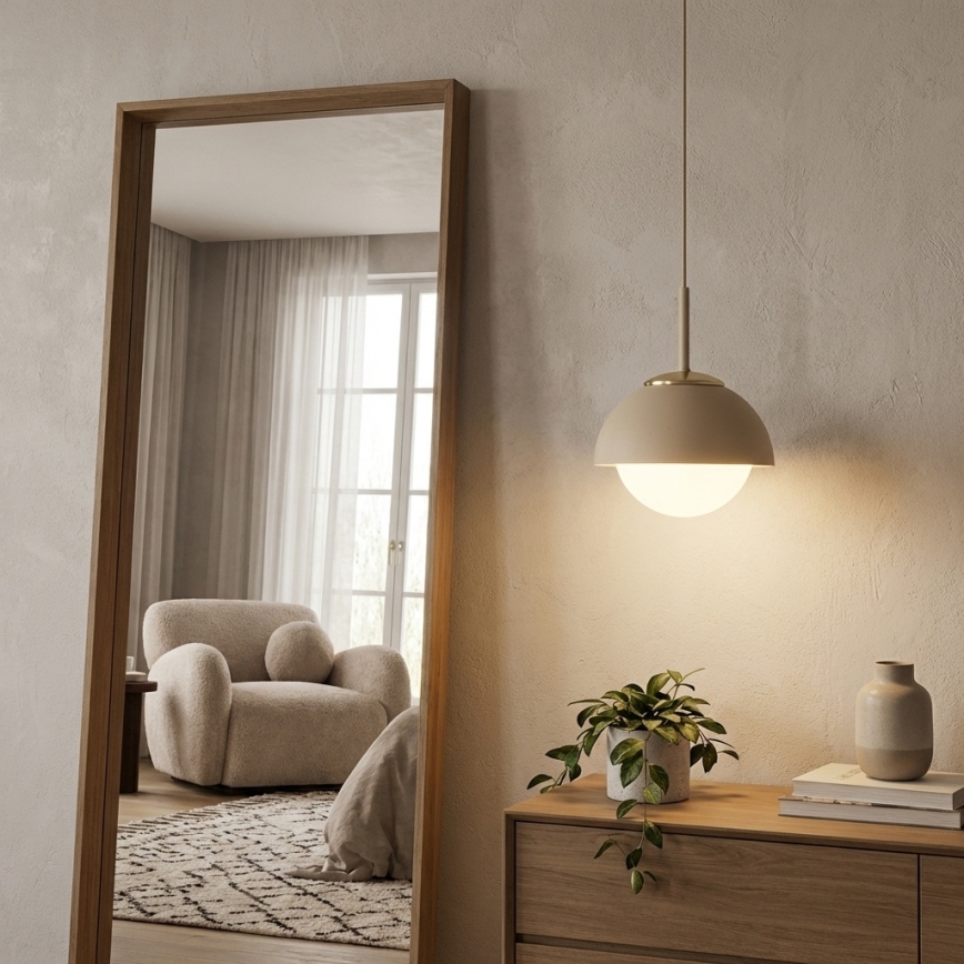 Brilagi - Takpendel på sladd COSMO 1xE27/60W/230V Ø 18 cm beige/guld