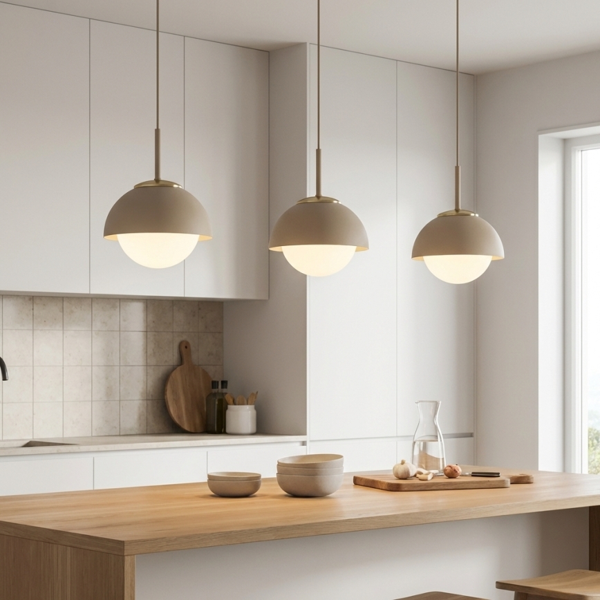 Brilagi - Takpendel på sladd COSMO 1xE27/60W/230V Ø 18 cm beige/guld