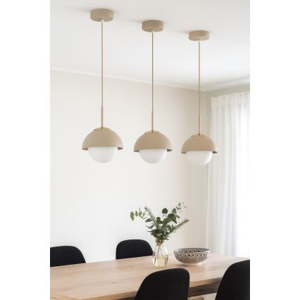 Brilagi - Takpendel på sladd COSMO 1xE27/60W/230V Ø 18 cm beige/guld