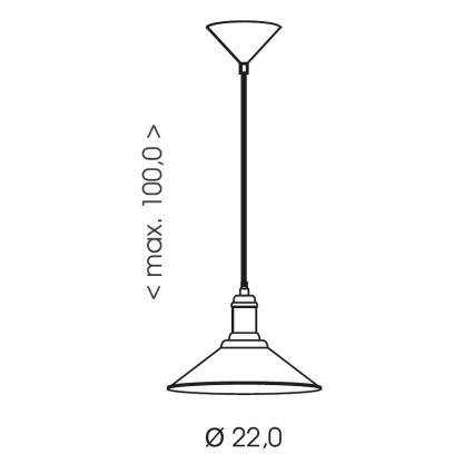 Brilagi - Takpendel på sladd FORGE 1xE27/60W/230V Ø 22 cm svart