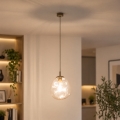 BRILAGI - Takpendel på sladd VULCANO 1xE27/15W/230V Ø 25 cm beige/rökbeige