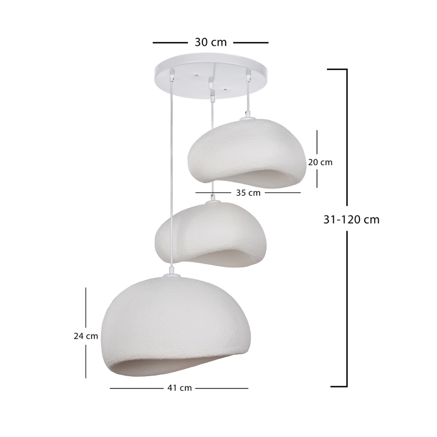 Brilagi - Takpendel på sladd WABI SABI 3xE27/40W/230V Ø 76 cm vit