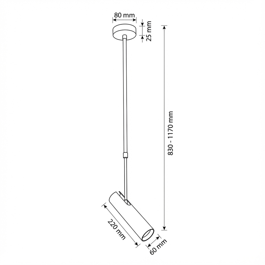 BRILAGI - Takpendel på stång SELE 1xGU10/30W/230V svart