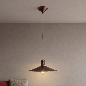 BRILAGI - Takpendel på vajer FORGE 1xE27/60W/230V Ø 36 cm patina/koppar