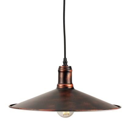BRILAGI - Takpendel på vajer FORGE 1xE27/60W/230V Ø 36 cm patina/koppar