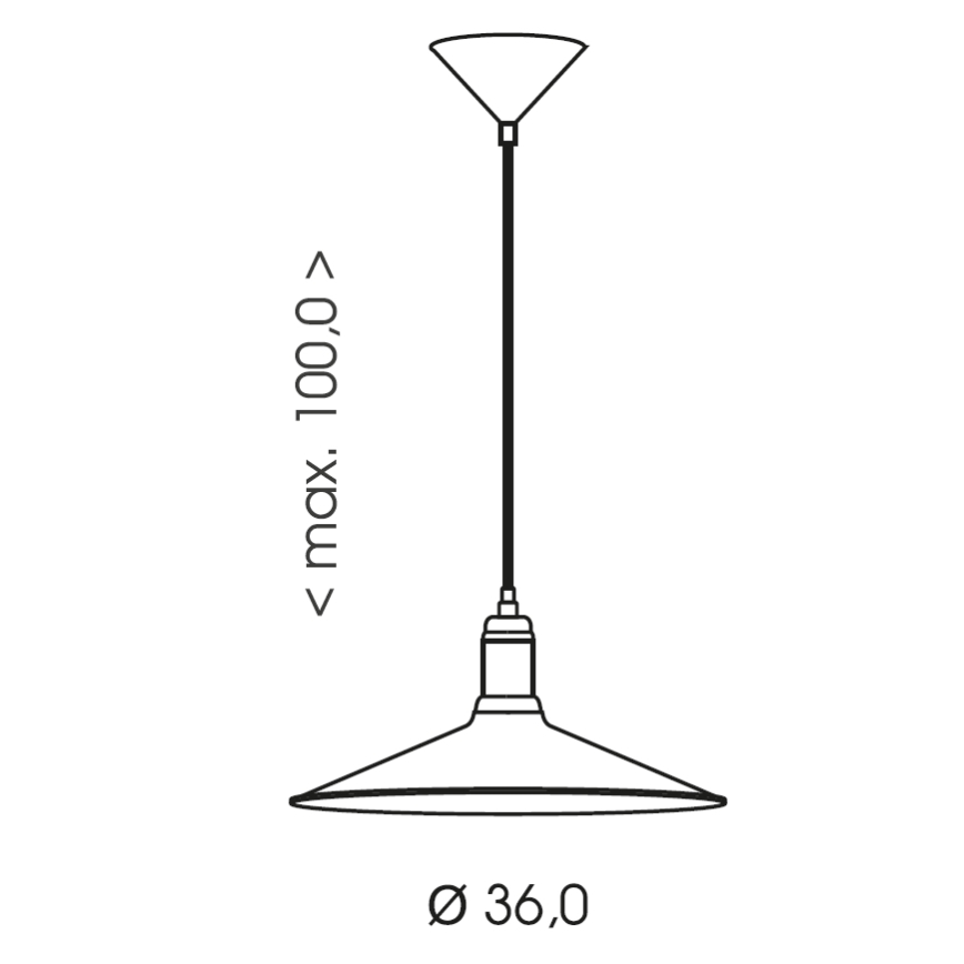 Brilagi - Takpendel på vajer FORGE 1xE27/60W/230V Ø36 cm brun