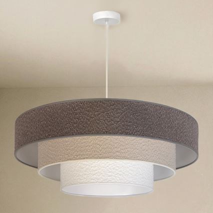 Brilagi - Takpendel på vajer LUNETA 3xE27/60W/230V Ø 80 cm grå/krämvit/vit