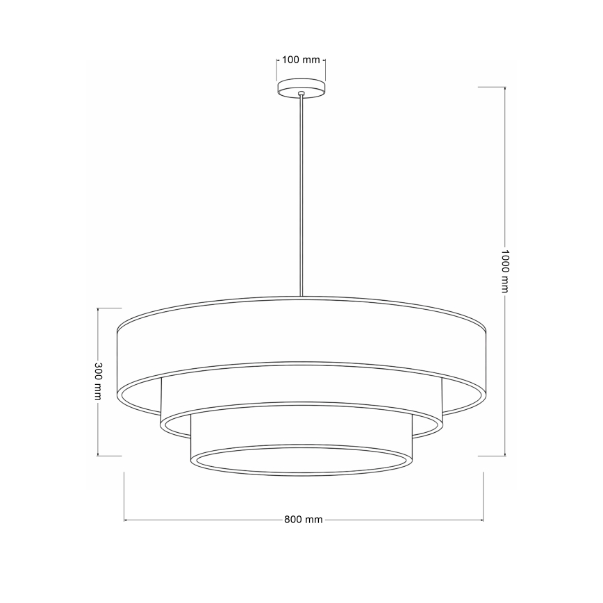 Brilagi - Takpendel på vajer LUNETA 3xE27/60W/230V Ø 80 cm grå/krämvit/vit