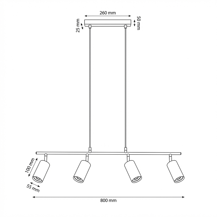 Brilagi - Takpendel på vajer SELE 4xGU10/30W/230V beige