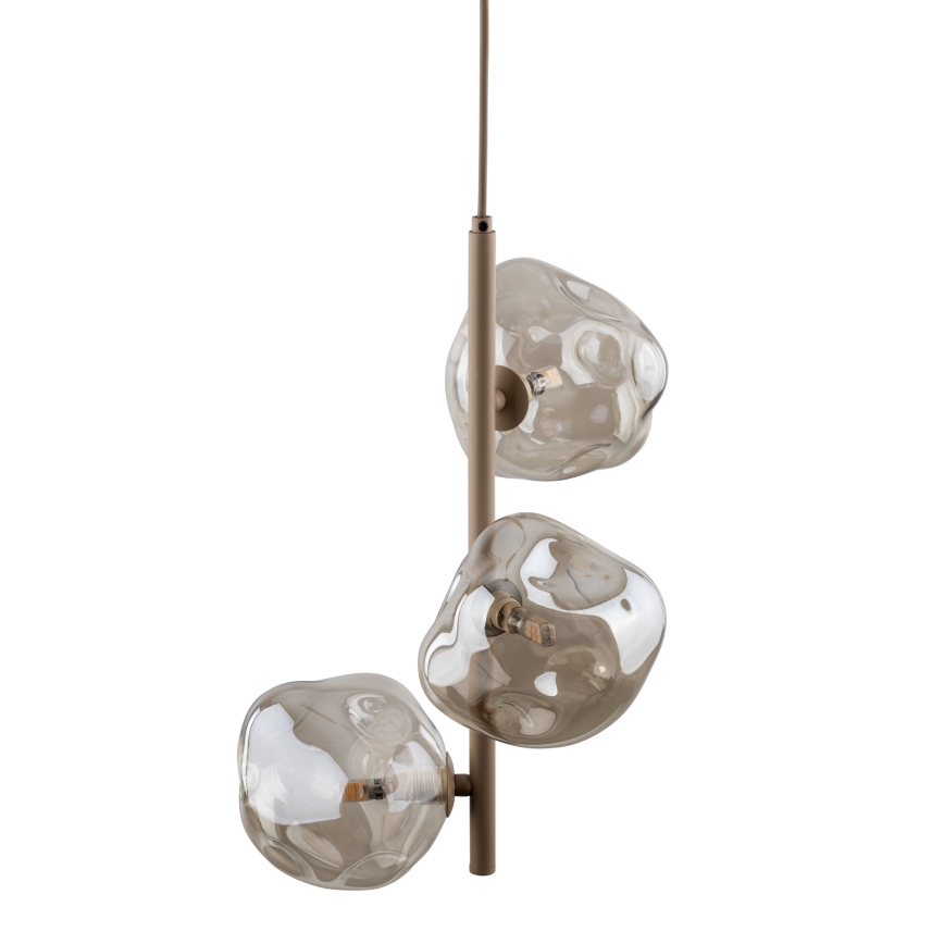 Brilagi - Takpendel på vajer VULCANO 3xG9/8W/230V beige/rökbeige beige