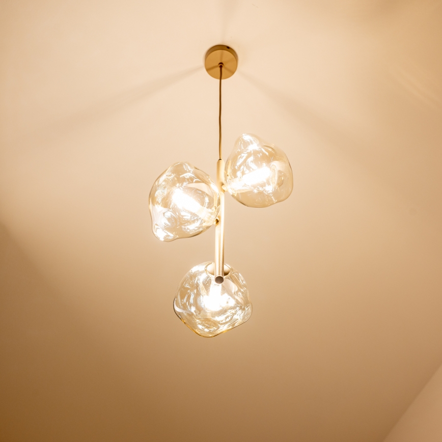 BRILAGI - Takpendel på vajer VULCANO 3xG9/8W/230V beige/rökbeige beige