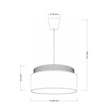 Brilagi - Takpendel PADOVA på kabel 1xE27/60W/230V Ø 40 cm krämvit