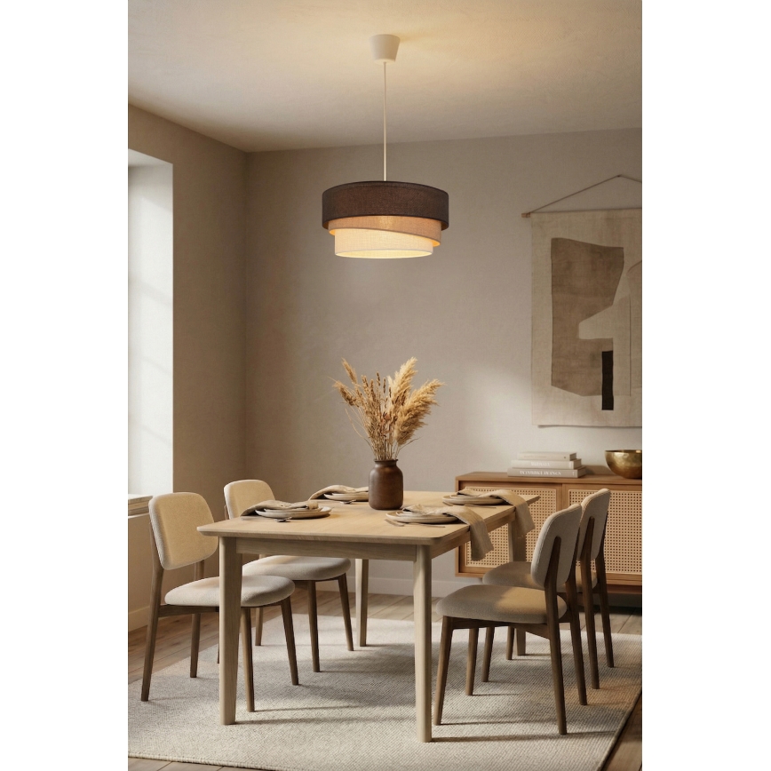 Brilagi - Takpendel TRIO 1xE27/60W/230V Ø 40 cm brun/beige/vit