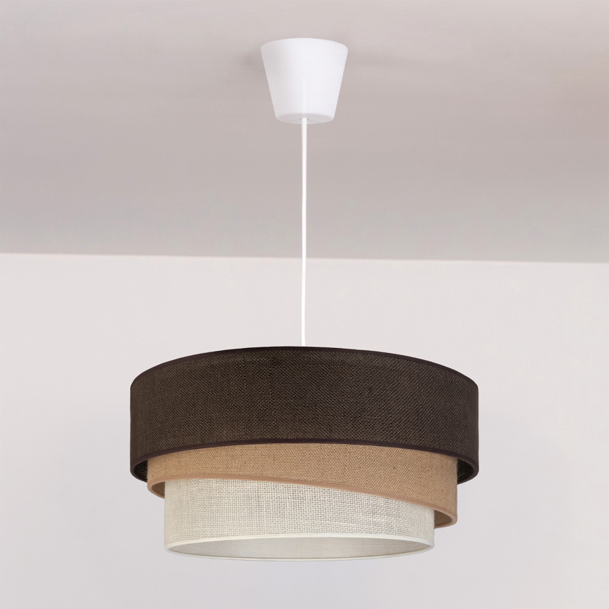 Brilagi - Takpendel TRIO 1xE27/60W/230V Ø 40 cm brun/beige/vit