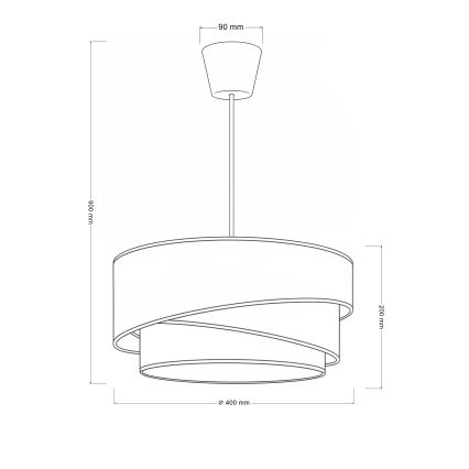 Brilagi - Takpendel TRIO 1xE27/60W/230V Ø 40 cm brun/beige/vit