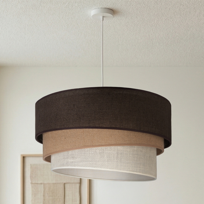 Brilagi - Takpendel TRIO 3xE27/60W/230V Ø 60 cm brun/beige/vit