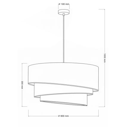 Brilagi - Takpendel TRIO 3xE27/60W/230V Ø 60 cm brun/beige/vit