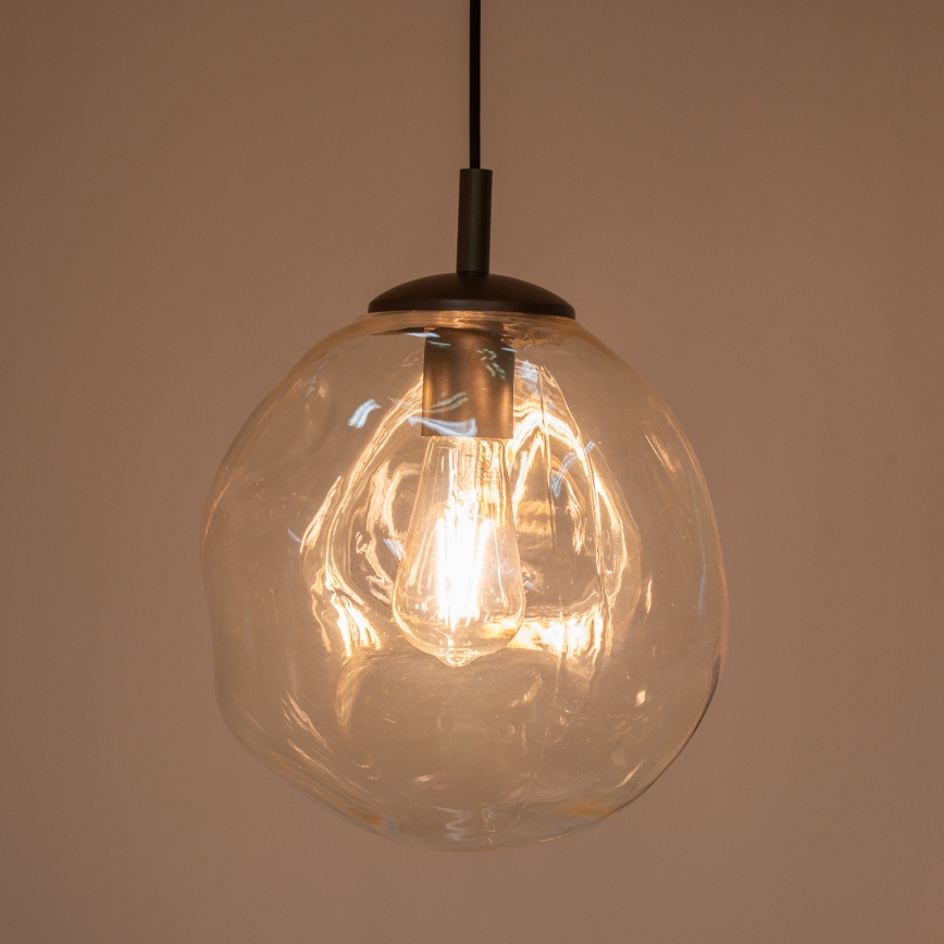 BRILAGI - Takpendel på kabel VULCANO 1xE27/15W/230V Ø 25 cm brons/rökbeige