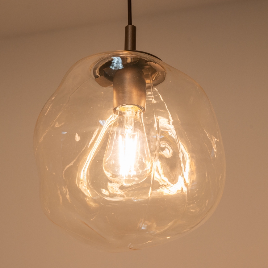 BRILAGI - Takpendel på kabel VULCANO 1xE27/15W/230V Ø 25 cm brons/rökbeige
