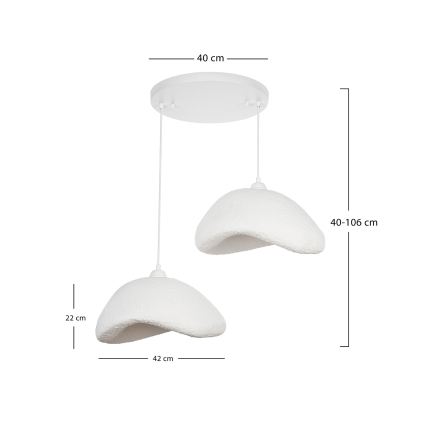 Brilagi - Takpendel WABI SABI 2xE27/40W/230V Ø 74 cm vit