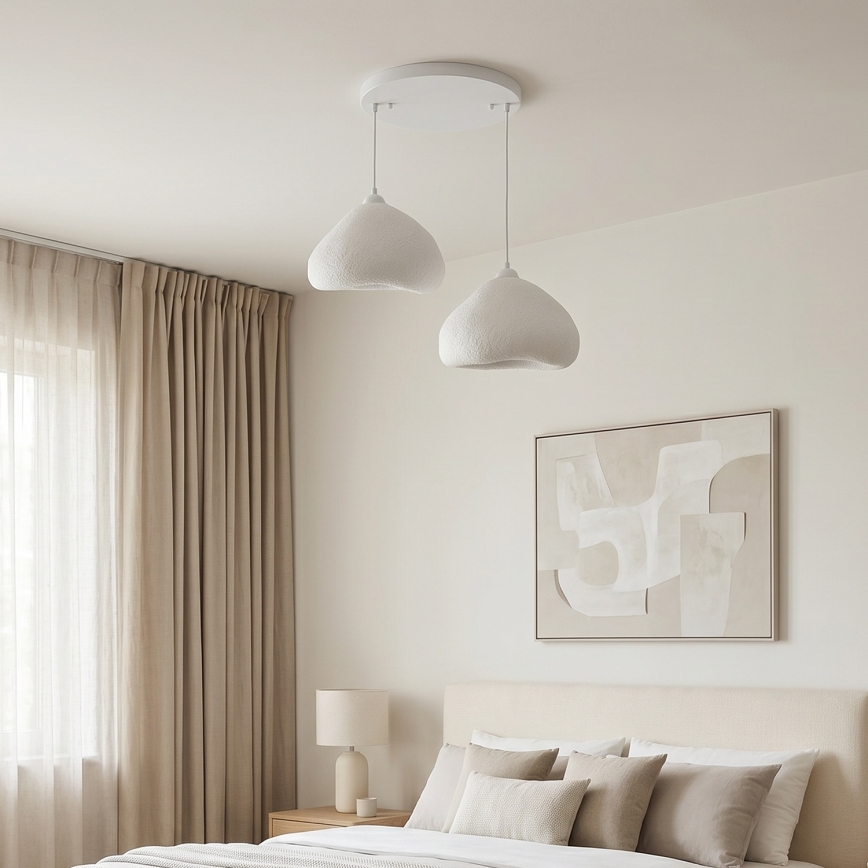 BRILAGI - Takpendel WABI SABI på kabel 2xE27/40W/230V Ø 45 cm vit