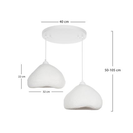 BRILAGI - Takpendel WABI SABI på kabel 2xE27/40W/230V Ø 45 cm vit