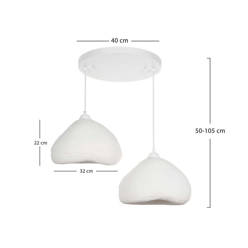 BRILAGI - Takpendel WABI SABI på kabel 2xE27/40W/230V Ø 45 cm vit