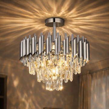 Brilagi - Takplafond ECLIPSE 5xE14/10W/230V Ø 38 cm, silverfärgad